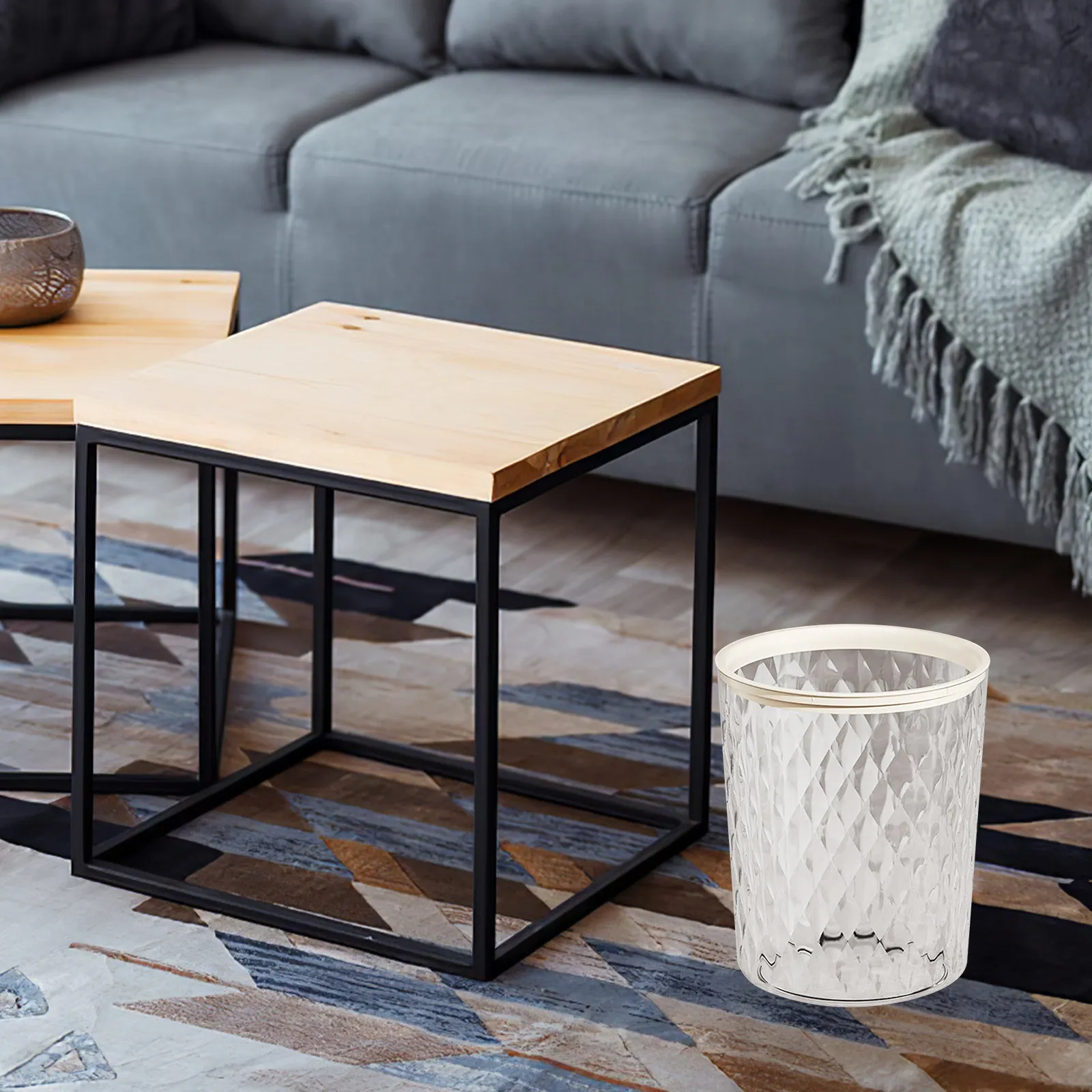 

Прозрачное декоративное мусорное ведро для ванной и кухни, многофункциональный контейнер для отходов, урна для мусора