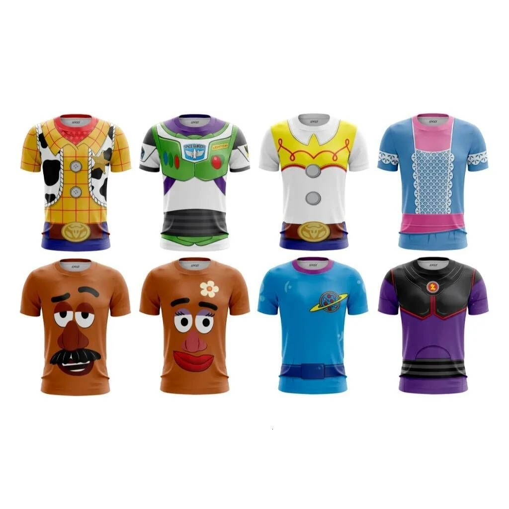 Camisetas de Verano 2026 con Estampado 3D de Personajes de Toy Story 5, Woody, Buzz, etc., para Toda la Familia, de Secado Rápido, Suaves, Tallas Grandes