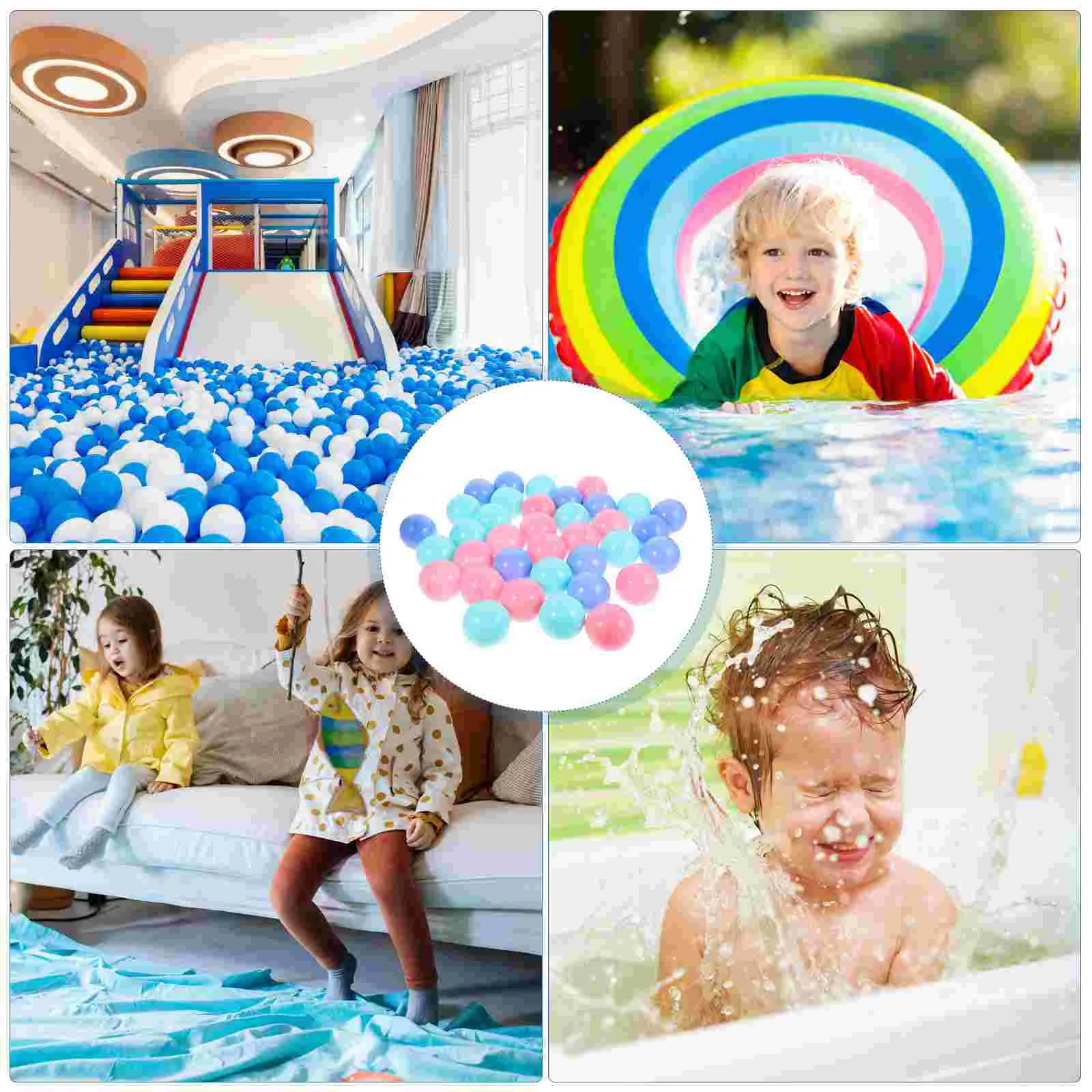 100 Pcs Children's Macaron Ball Ocean Pool Balls Small Plastic Indoor Party Props Creative Swimming Toys Round Play