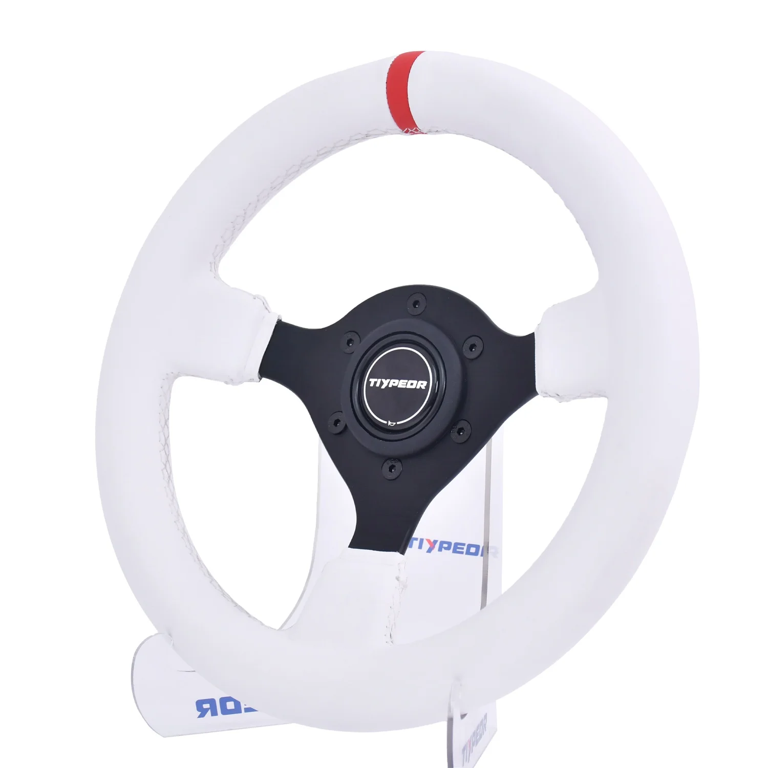 Tiypeor 280mm JDM Steering Wheel White Microfiber Leather High Quality Modified Steering Wheel