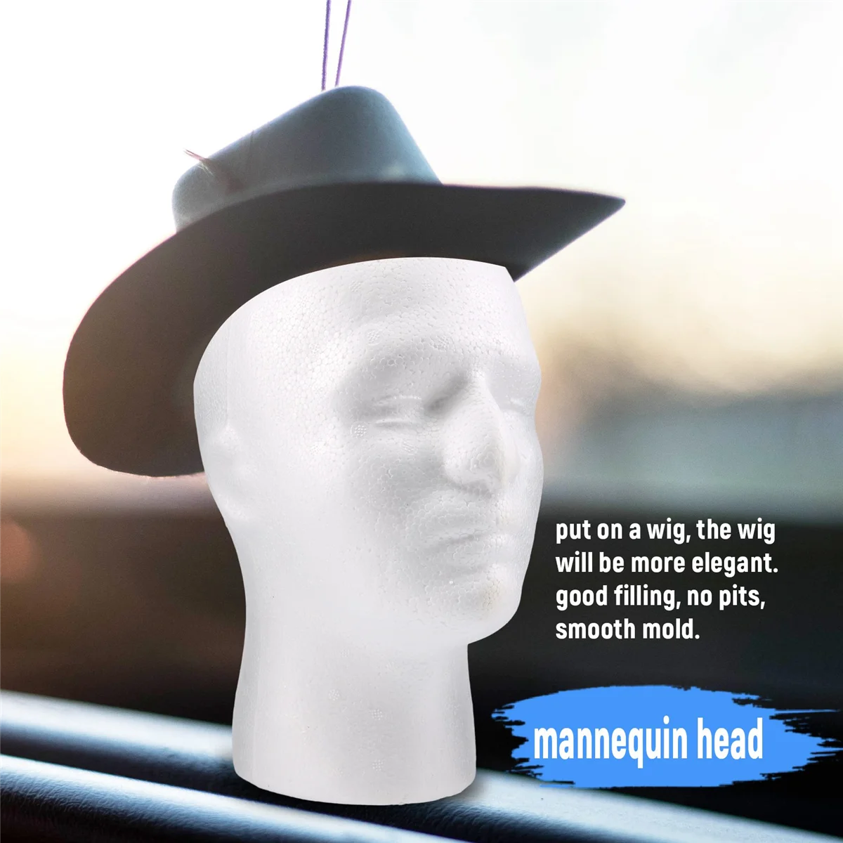 

New Male Wig Display cosmetology Mannequin Head Stand Model Foam White
