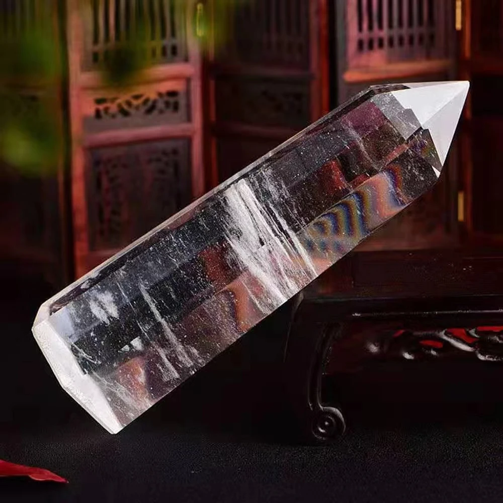 Large White Melting stone Obelisk Quartz Crystal wand point Reiki Healing