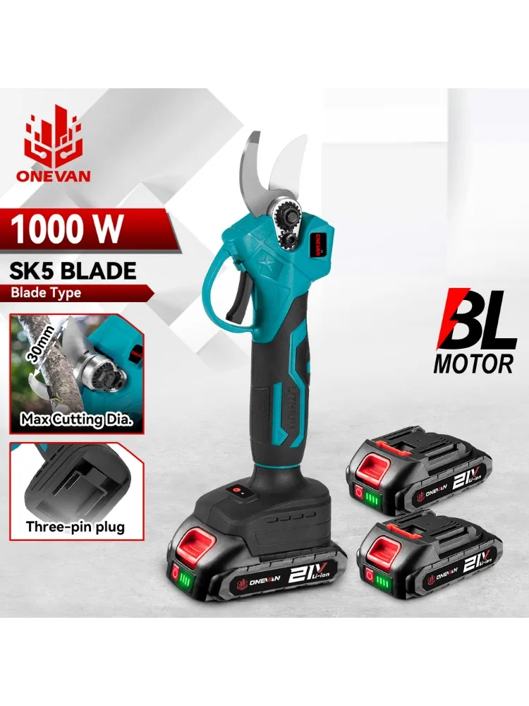 ONEVAN 30MM Borstelloze Elektrische Snoeischaar Fruitboom Bonsai Draadloze Elektrische Schaar Tuingereedschap Voor Makita 18V Accu - afbeelding 2