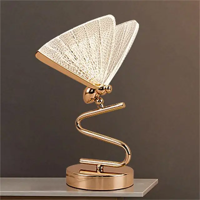 Creative Butterfly Bedroom Bedside Table Light High Translucent Dining Room Living Room Acrylic Led Table Lamp Modern Luxury