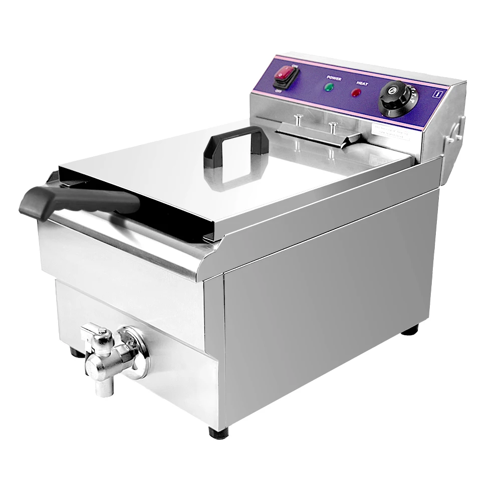 

New Type Commercial Stainless Steel Electric Deep Fryer Machine Removable Basket 3000w Chips Fryer