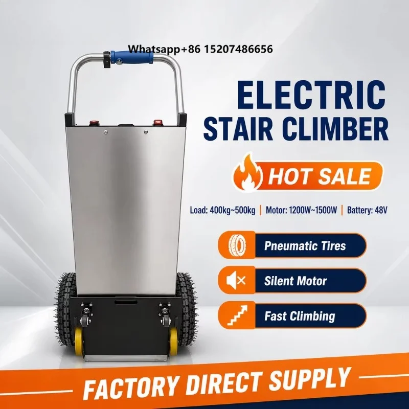 500kg 1200W Smart Stair Climbing Platform Trolley Electric Stair Climber Cart Lithium Battery Heavy Duty Dolly for Factory