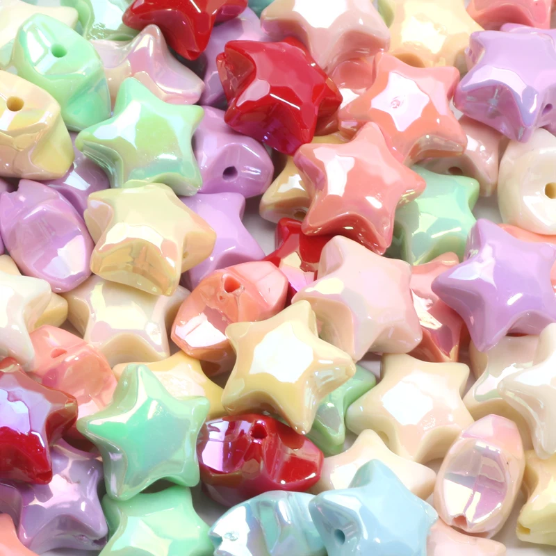 10 stücke 19mm Bunte fünfzackigen Stern Perlen Lose Spacer Acryl Perlen Für Schmuck Machen Diy Armband Ohrringe anhänger Liefert