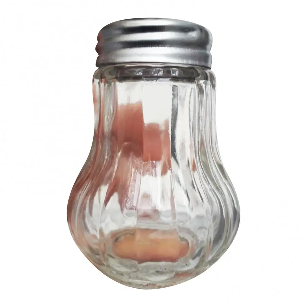 2Pcs Kitchen Spice Salt Pepper Seasoning Shaker Jar BBQ Cooking Glass Bottle
