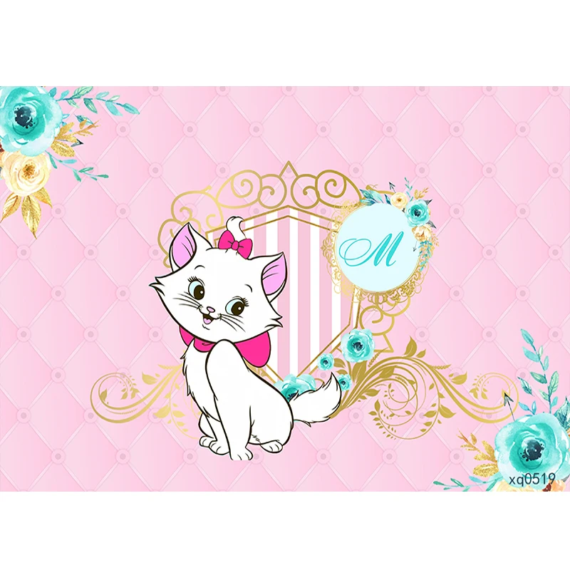 خلفية ديزني ماري أريستاتس ماري كات لحفلات أعياد ميلاد الأطفال والبنات من الفينيل صور خلفية جدارية مخصصة