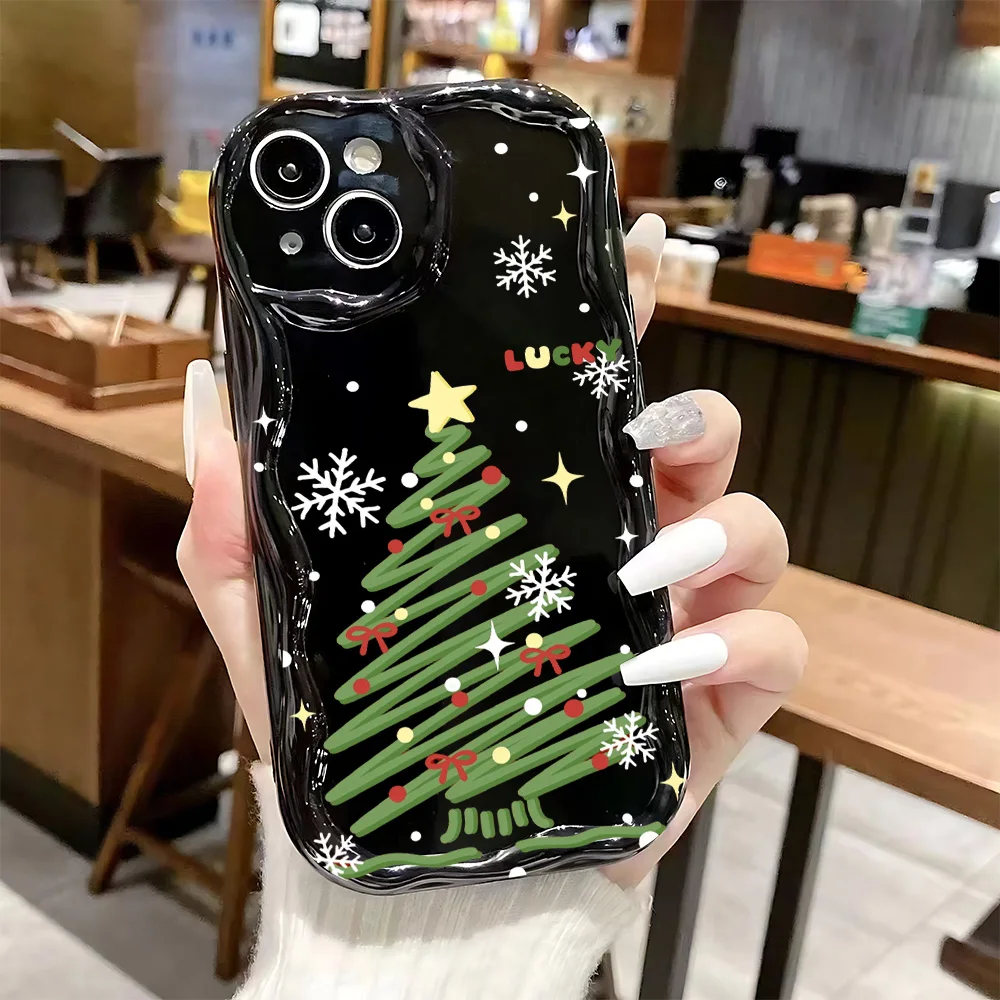 شجرة عيد الميلاد للصدمات جراب هاتف آيفون 17 16 15 14 13 12 11 برو Xs ماكس الهواء 16e 7 8 6 6s زائد XR SE 2020 2022 غطاء #6