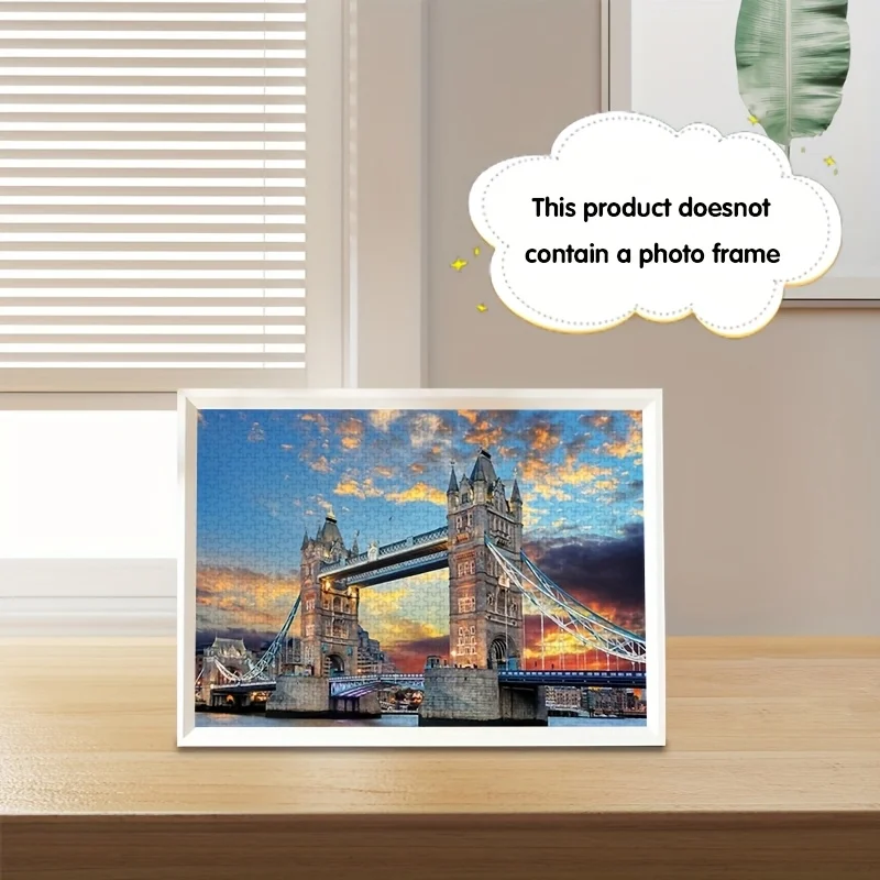 จิ๊กซอว์ภาพทิวทัศน์สะพานลอนดอนทาวเวอร์ยามพระอาทิตย์ตกดิน สำหรับผู้ใหญ่ แนวการเดินทาง เกมเสริมสร้างสติปัญญา ของเล่นตกแต่งบ้านเพื่อการพักผ่อน