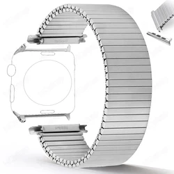 Stainless Steel Elastic Strap for Apple Watch Band 45mm 44mm 49mm 42mm Expansion Bracelet for Iwatch 9 8 7 6 5 4 SE 3 38/40 41mm