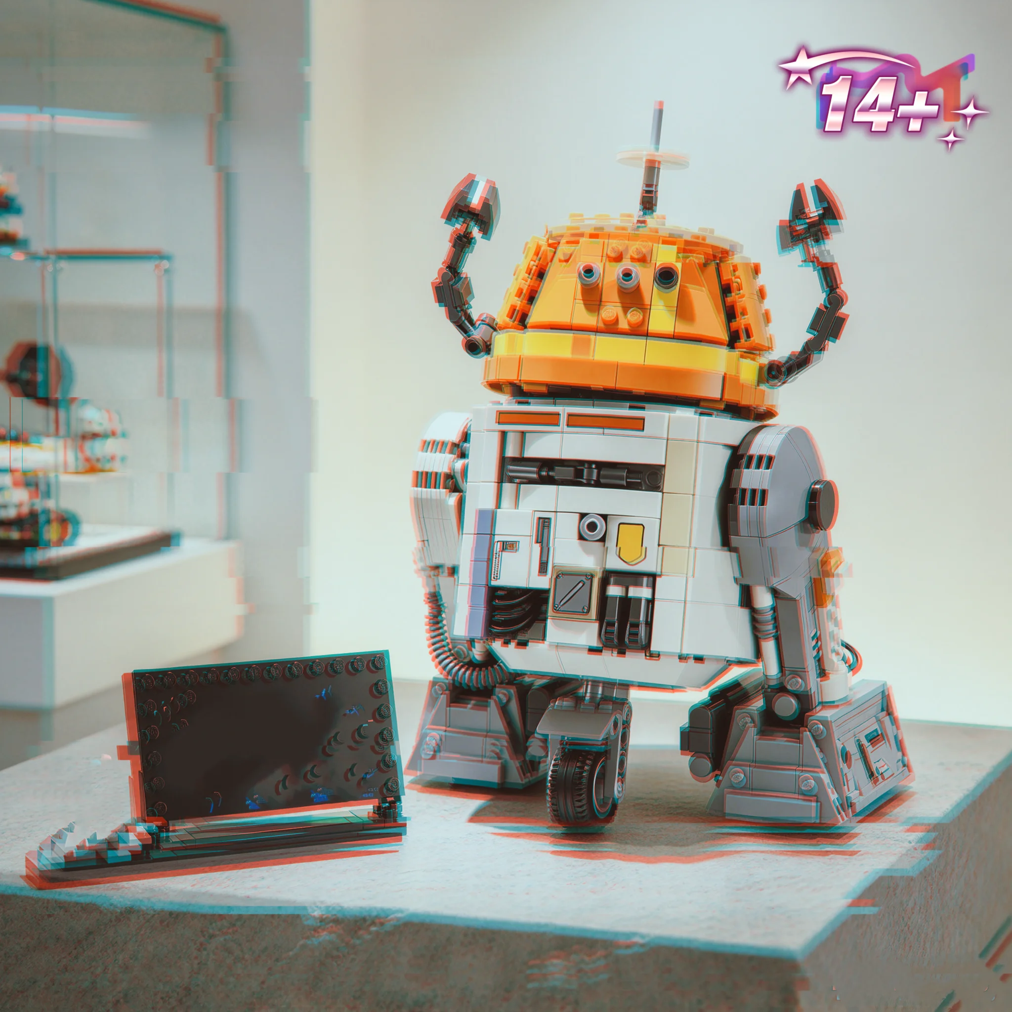 2026 New Interstellar Droid Character Model 1039pcs Building Block Assemble Puzzle Model Space Movie Fans Holiday Party Ornament