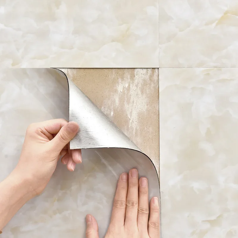 Pegatina de pared de grano de mármol, paneles de pared de mármol de imitación, papel tapiz impermeable autoadhesivo Diy para decoración del baño del hogar