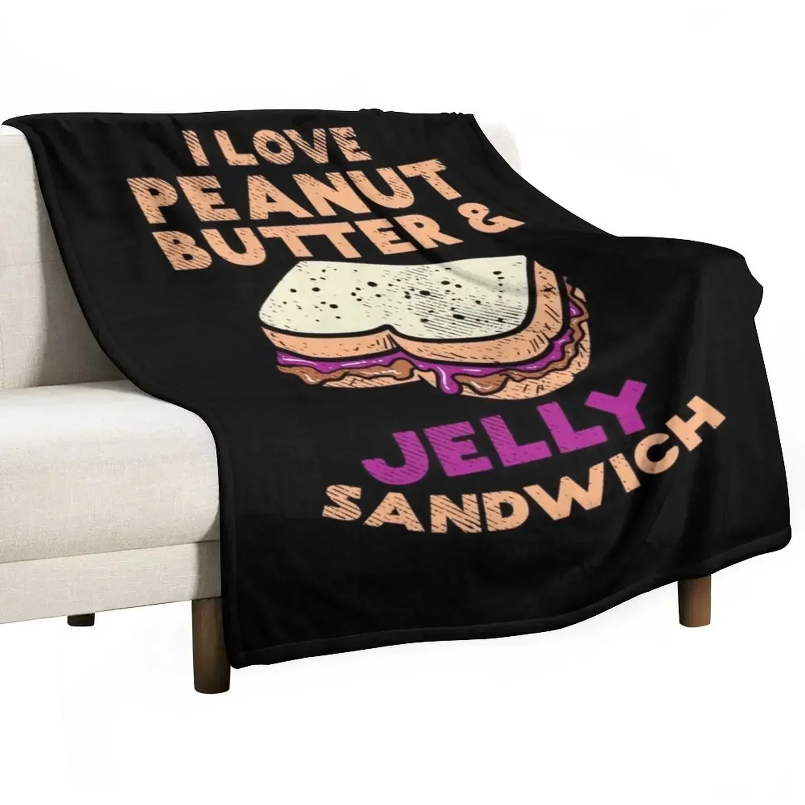 I Love Peanut Butter And Jelly sandwich Throw Blanket Nap Plaid Decorative Sofas Decoratives Soft Plaid For Sofa Thin Blankets