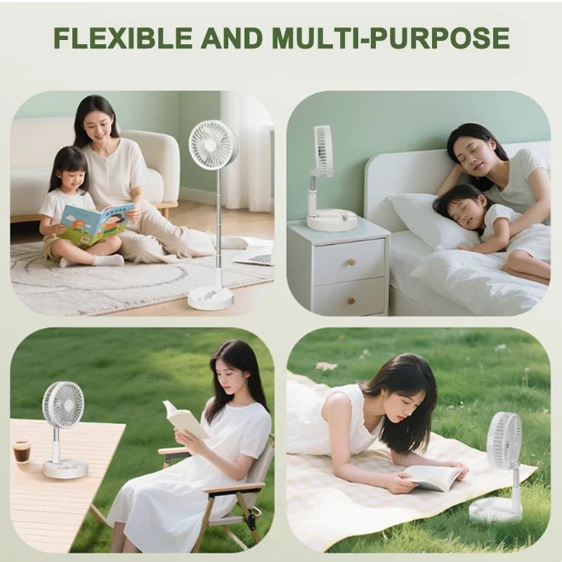 free adjustment telescopic fan charging model foldable portable mini electric fan dormitory outdoor activity fan   USB