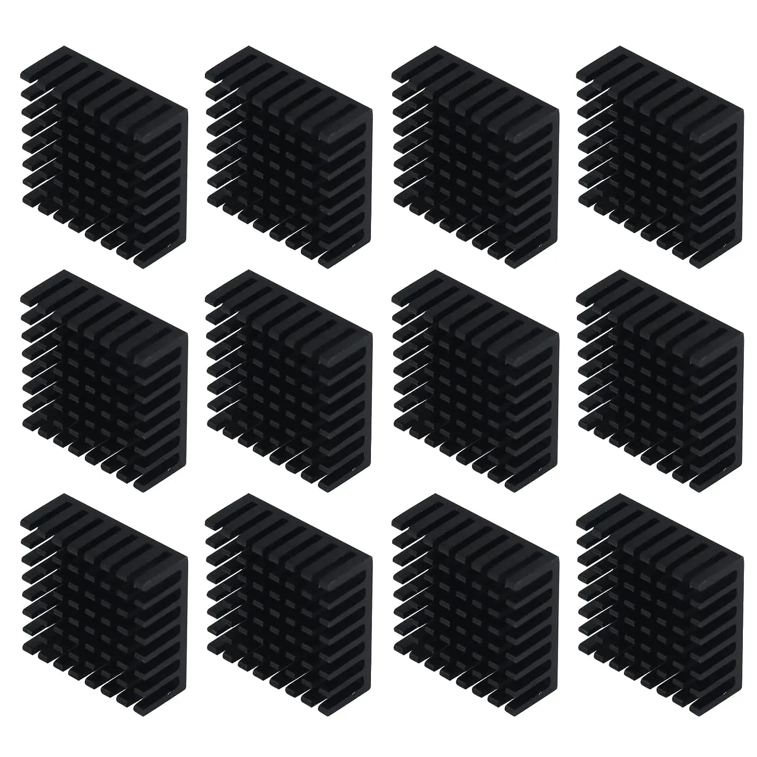 Rog Ally Heatsink,12pcs Black Aluminum Cooler Radiator Heat Sink Heatsink 25 x 25 x 10mm for Rog Ally, Rog Ally Accessories