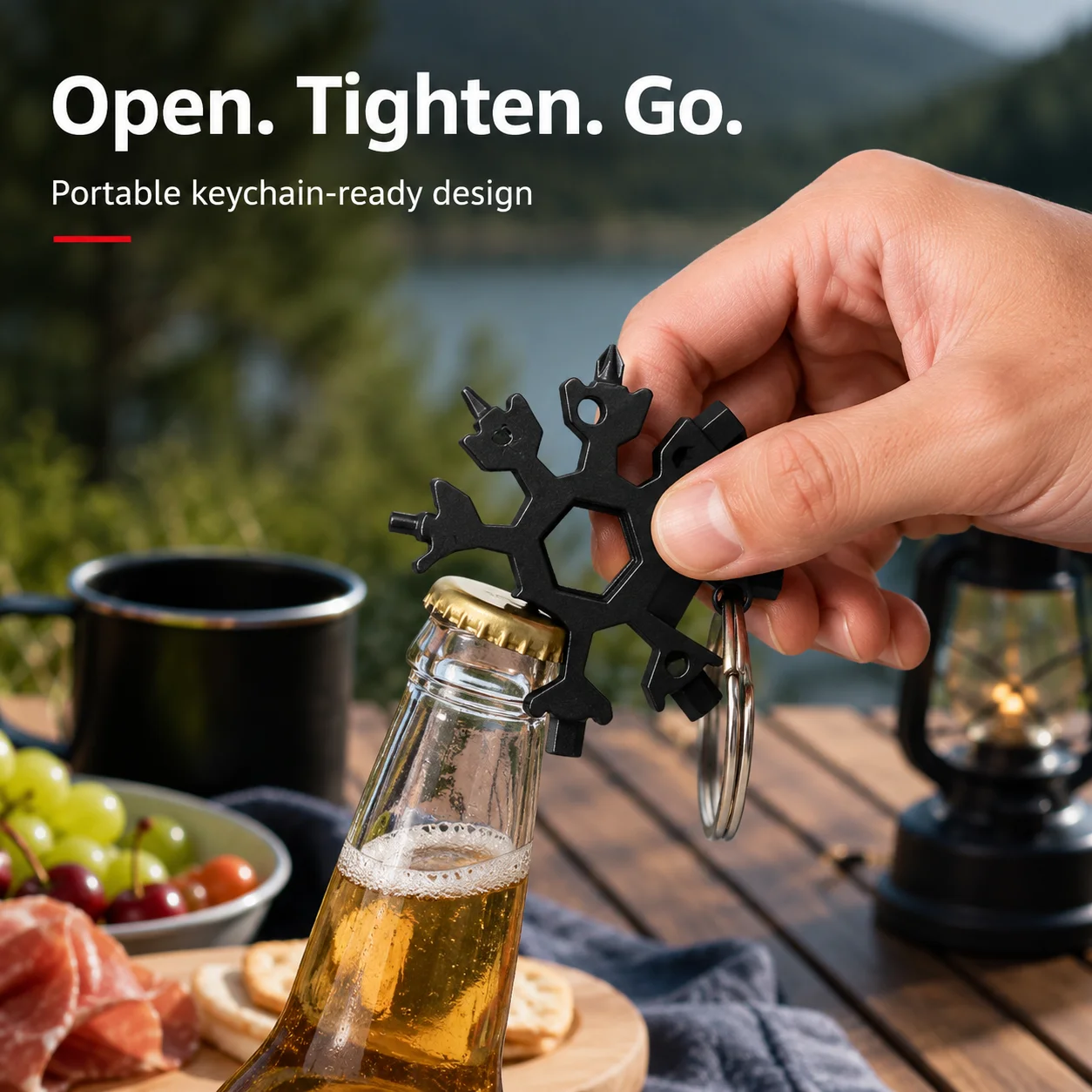 1 Pc Wrench Snowflake Multifunction Tool 18-in-1 Combination Portable Snowflake Tool With Key Ring Allen Wrench Home Car Tools