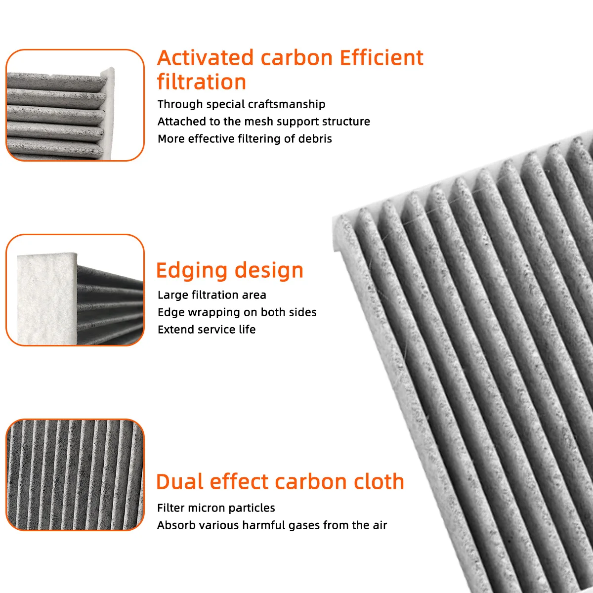 For Honda Civic /Acura MDX  Premium Cabin Air Filter Includes Activated Carbon 80292-TBA-A11 CF11182 CAF1873P  C36080 VCA-1061