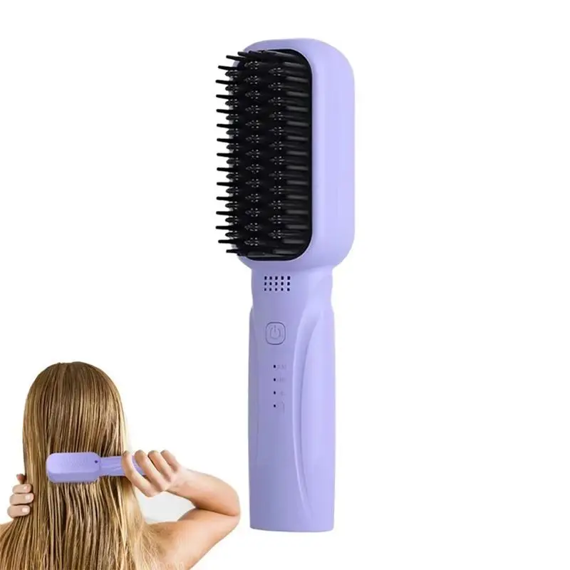 Professional Hairstyling Electric Hot Comb, Quick Heating Multifunctional Hair Straightener Brush For Personal Care-A54Q