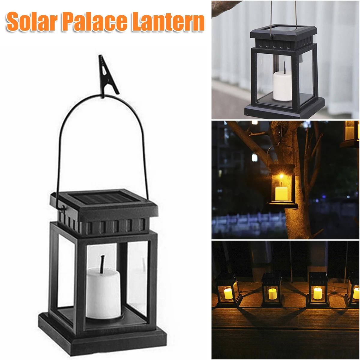 Solar candle lights outdoor LED solar lights waterproof decorative pendant lights automatic on/off solar landscape lights