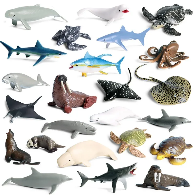 Miniature Realistic Marine Animal Toy Models, Succulent Micro Landscape Ornaments, Whale Shark, Sea Lion Decorations