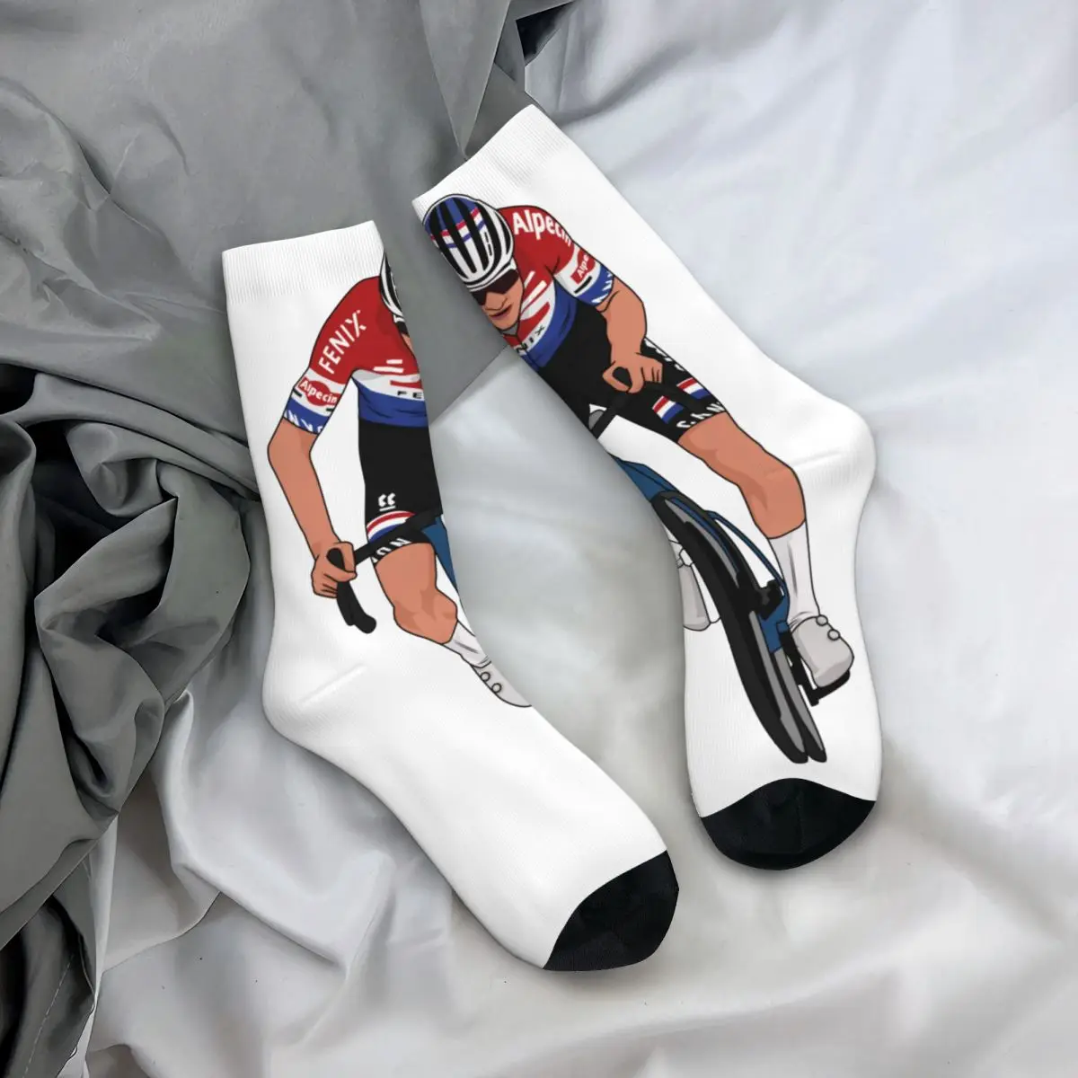 Cycling Mathieu Van Der Poel MVDP Socks Comfortable Casual Socks Novelty Merchandise Middle Socks Best Gift For Bicycle Ride