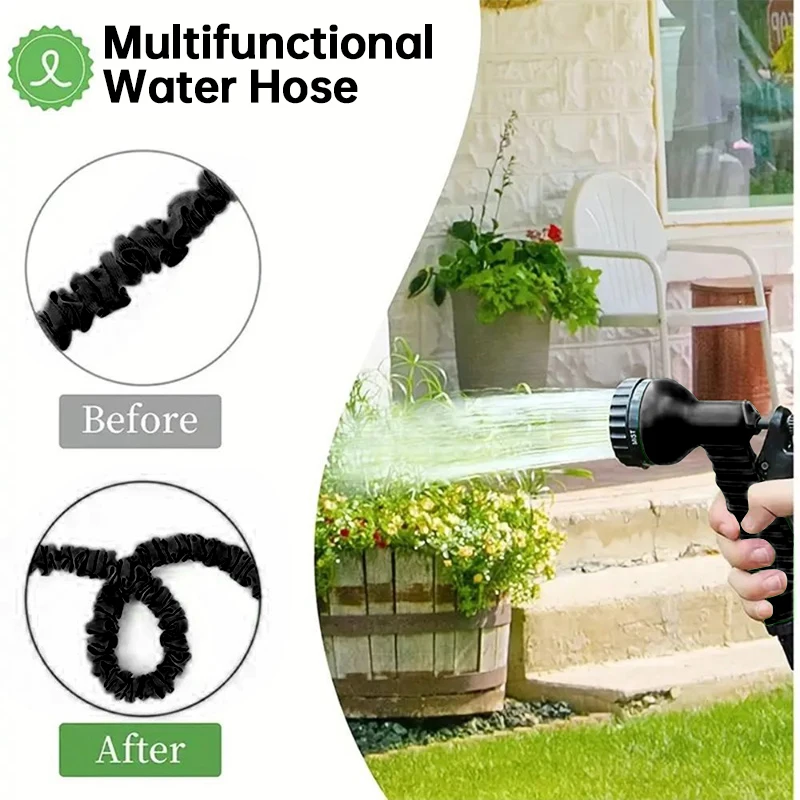 

LUSQI 100FT Expandable Hose High Pressure Multifunctional Water Hose For Car Cleaning Home Garden Irrigation Spray Gun