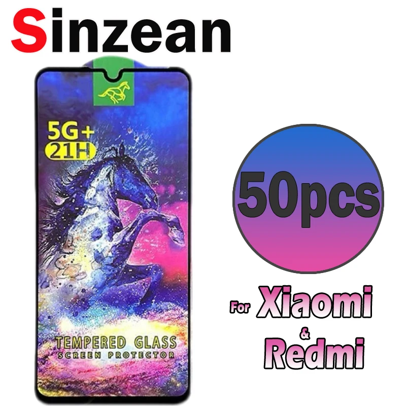 50pcs For Xiaomi 15 Redmi Note 14 13 12 11 10 Pro 14C 13C 12C 11A POCO M7 M6 Pro Swift Horse 21H Tempered Glass Screen Protector