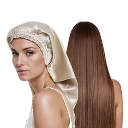 Boné de cabelo longo para mulheres, boné de dormir noturno para trança Dreadlock encaracolada longa, 100% seda amoreira