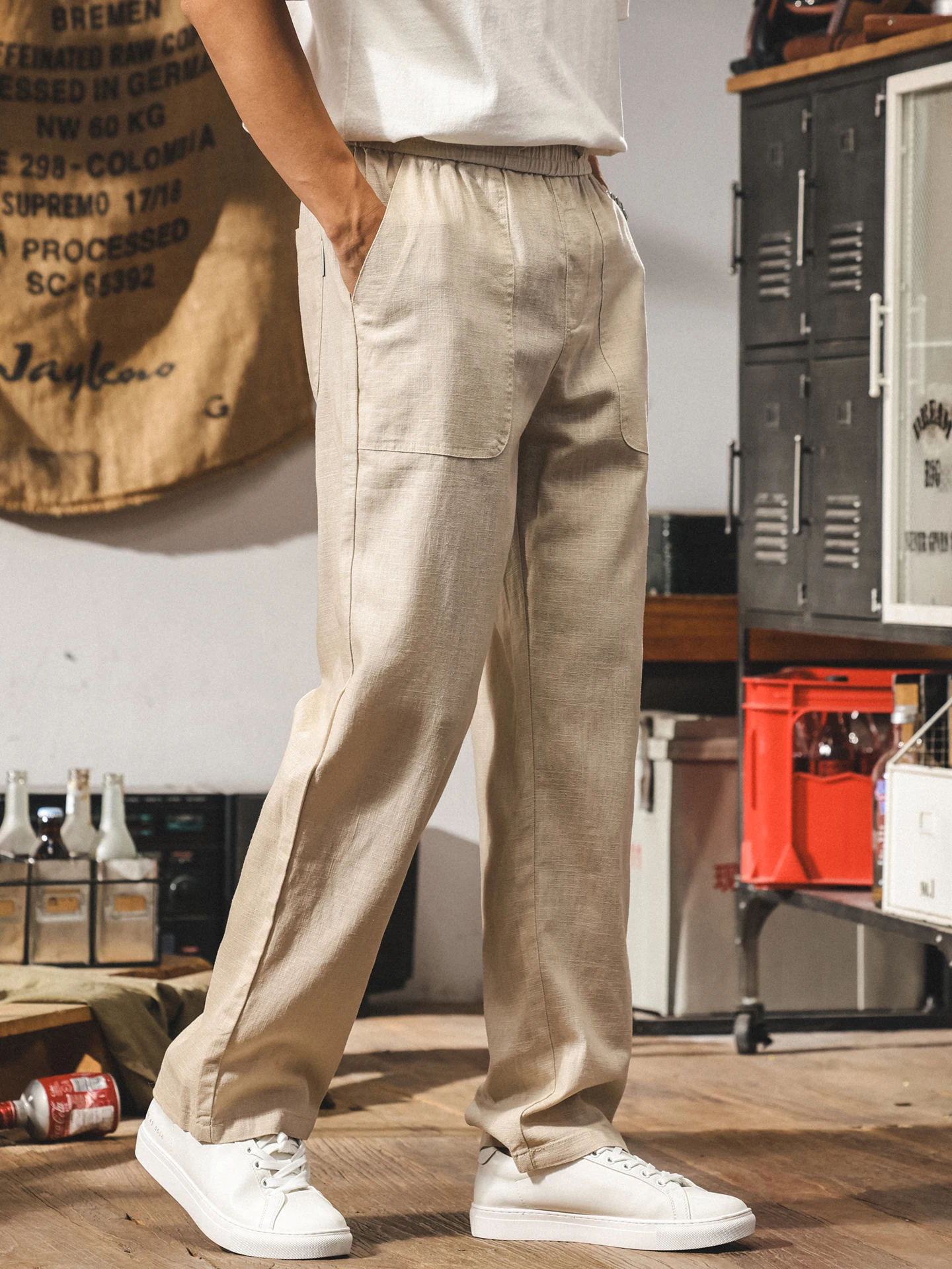 

Китайские Sle ретро дышащие льняные мужские летние новые модные свободные прямые тонкие повседневные брюки удобные легкие брюки