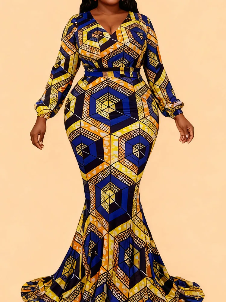 

Женское восковое платье дашики больших размеров в Анкаре, традиционный африканский свадебный кафтан, хлопковое платье бубу с принтом для вечеринки