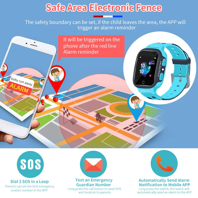 Kids Smart Watch Waterproof Smartwatch for Children Boys Girls gift with Touch Screen Camera Alarm SOS Call Location Tracker view 6