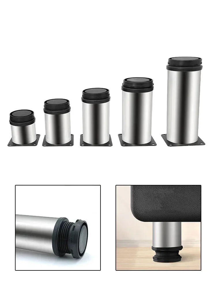1 pz gambe per divani in acciaio inossidabile gambe per mobili regolabili gambe di supporto per mobili per piedi per mobili hardware 6-12 cm