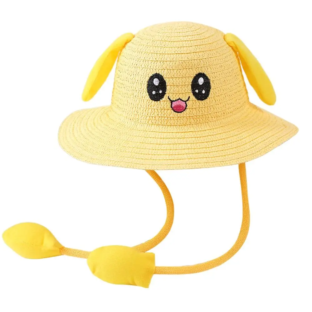 

Уличная кепка-ведро с подвижными ушками, соломенные шляпы, рыбацкая шляпа, пляжная шляпа, шляпа от солнца