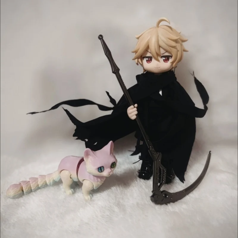 In Stock 18cm Black Red Scythe Articulated Model Backpack Charm Decoration Accessories Figurine Collectible 1/12 1/8 BJD MJD view 4