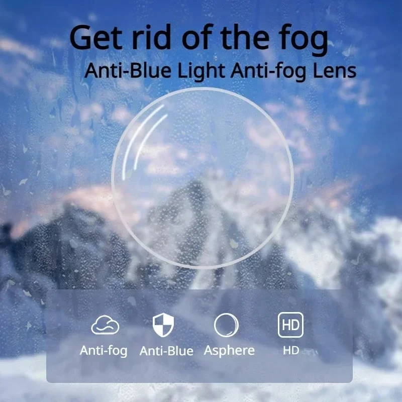

Anti-blue Light Reading Lenses Anti-fog 1.61-1.67-1.74 Prescription Anti-fog Eyeglasses Women Men Optical Lens