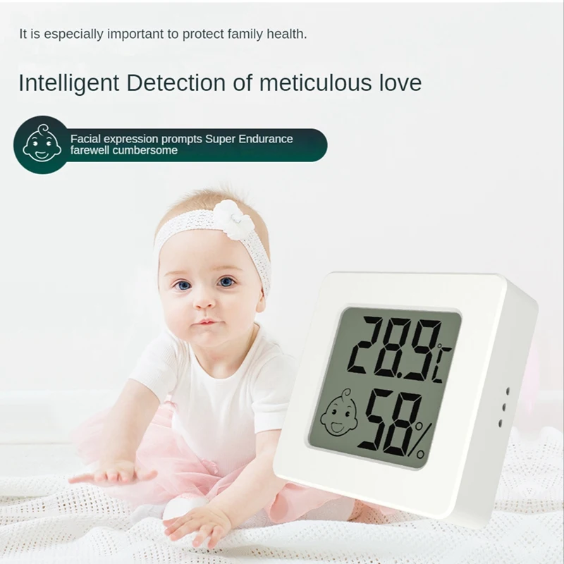 Mini LCD Digital Thermometer Hygrometer Temperature Meter Humidity Sensor Weather Station Button Set With Battery