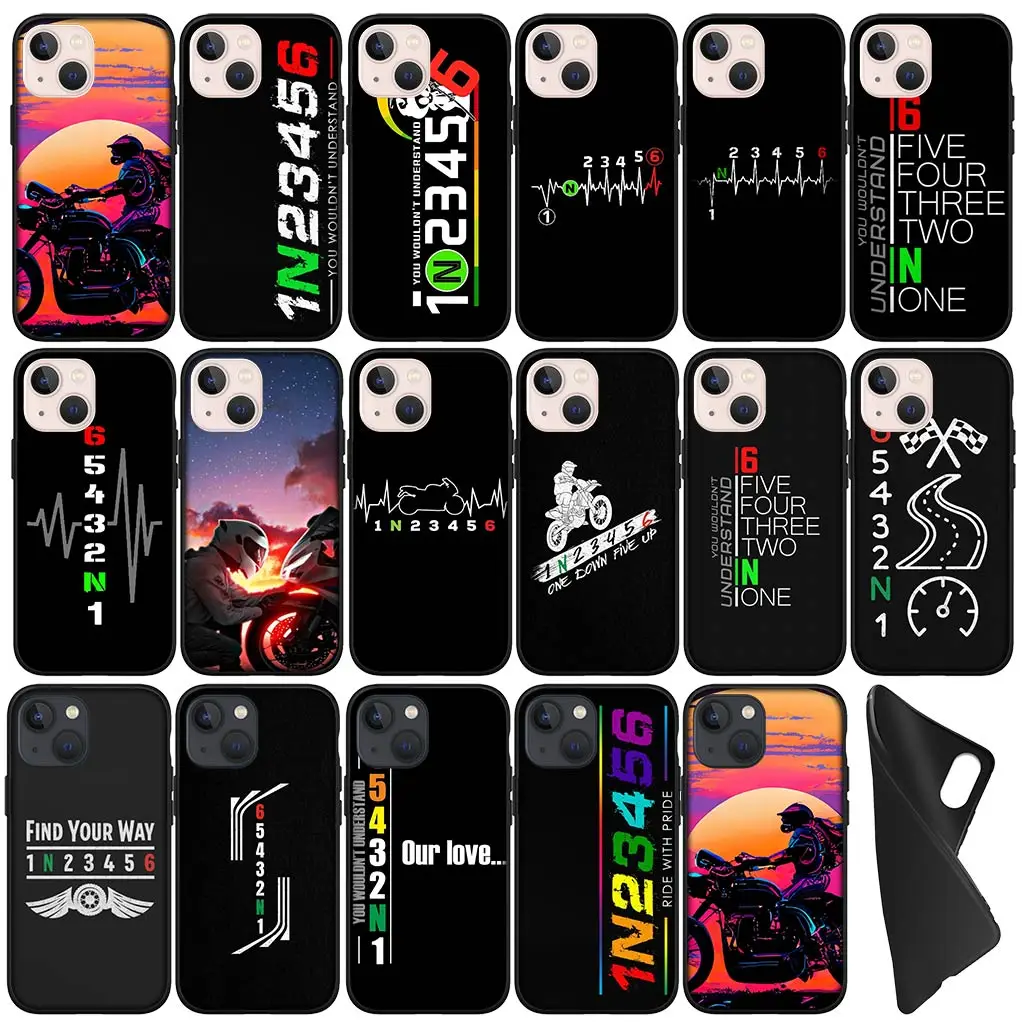 Motor 1N23456 Motorcycle Motorbike Phone Cover Case for Apple iPhone 16 11 Pro XS Max X XR 6 7 8 6S Plus + SE 2022 8+ Soft Coque