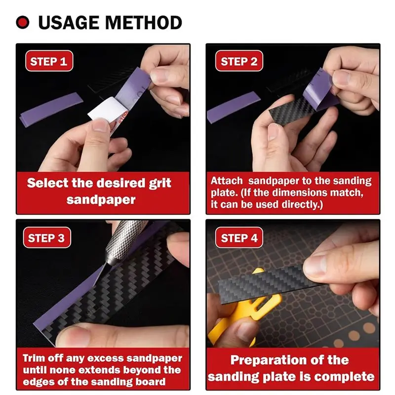 AB34-Carbon Fiber Sanding Sticks Set(7 PCS)- For Scale Model Grinding& Polishing Tools