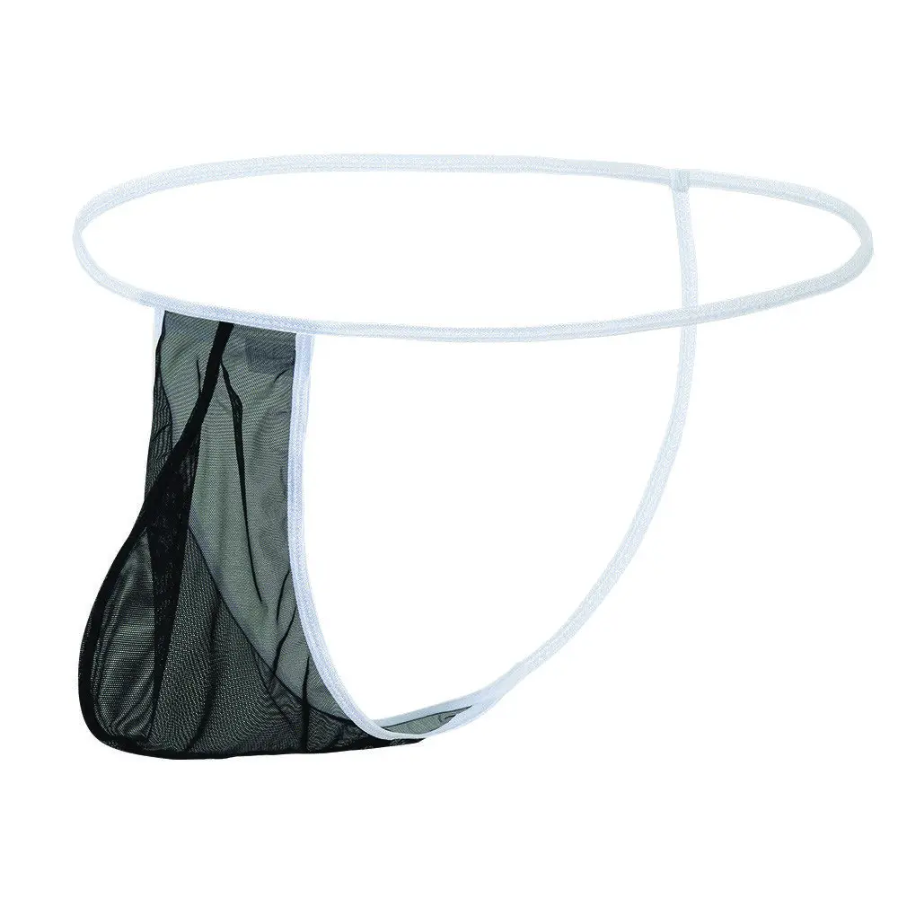 Zonbailon Men's Jockstrap Comfortable Thongs Mesh See Through Underwear G-Strings