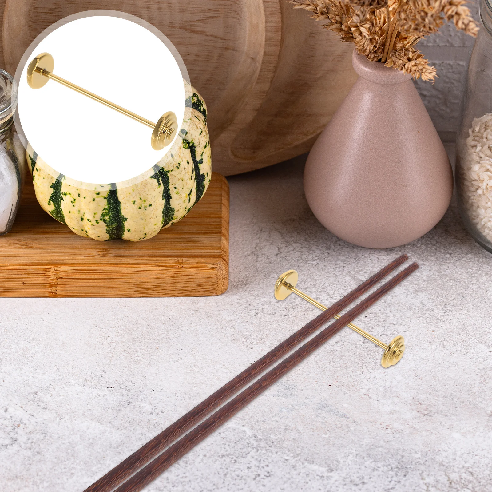 

Stainless Steel Gold Chopstick Rest Barbell Shaped Spoon Fork Holder Multifunctional Novelty Cutlery Holder Table Decoration