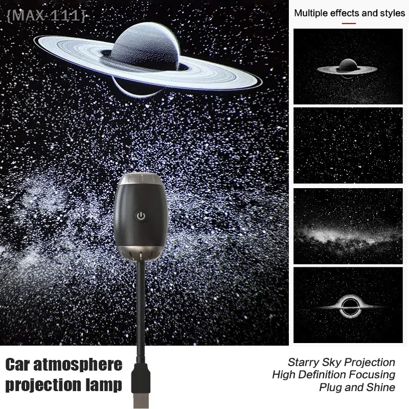 【F2-MAX111】Atmosphere Projection Car Ambient Light - Large Range Projection Romantic Scene Adjustable Focus Distance Multiple Ef