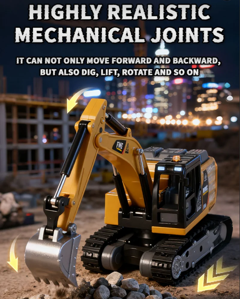 جديد 1:64 سبيكة التحكم عن بعد حفارة رافعة شوكية شاحنة نسبة كاملة التحكم تفاصيل واقعية سطح المكتب لعبة الأولاد الحلي هدية #6