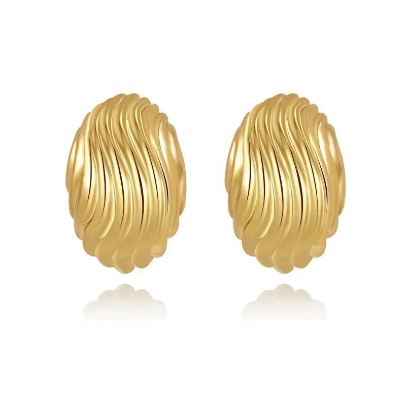 

SE32 Metal Stud Earrings for Women Gold Color Twist Round Earrings Small Unusual Earrings boucles d'oreilles Fashion Jewelry