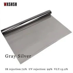 Window Privacy Film Gray Silver One Way Daytime Privacy Static Cling Sun Blocking Anti UV Reflective Window  for Home and Office