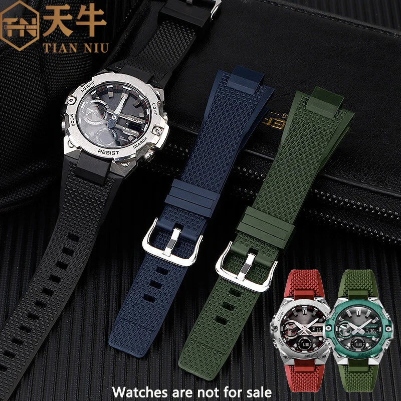 Resin Silicone watchband For Casio Steel Heart GST-B400 GST-B400D/BD/AD Series Modified Waterproof  Rubber Watch Strap Bracelet