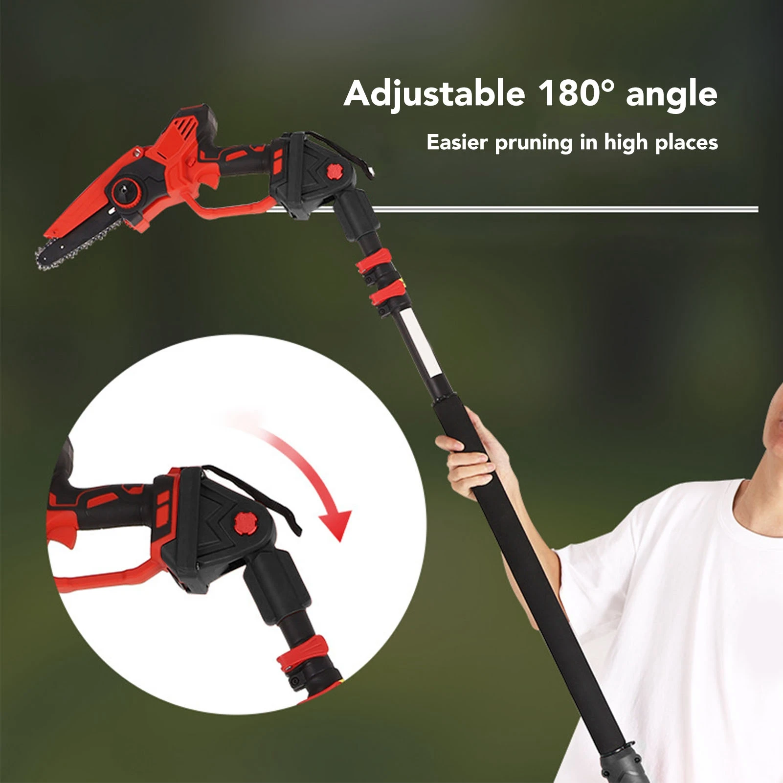 

Extension Pole for Electric Pruner Shears 2.5m Adjustable Slip Resistant Electric Chainsaw Extension Pole for Garden Flowering