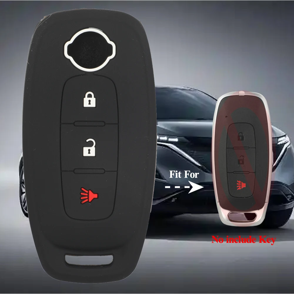 

Jingyuqin Silicone Case Smart Car Key Cover For Nissan Altima Ariya Sylphy Bluebird Teana 2014 2023 3 Buttons Replacement
