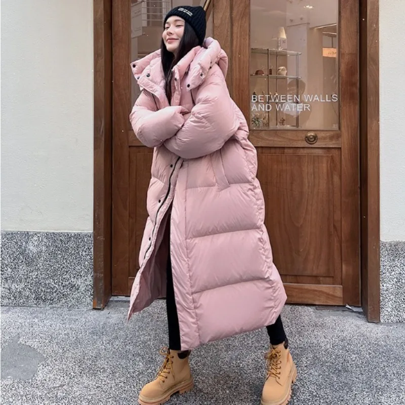 Women's Fall Winter Tops Coat Down Coat Duck Down Mid-length Vintage Simple Comfortable Loose Casual Design Fashion Niche Skinny